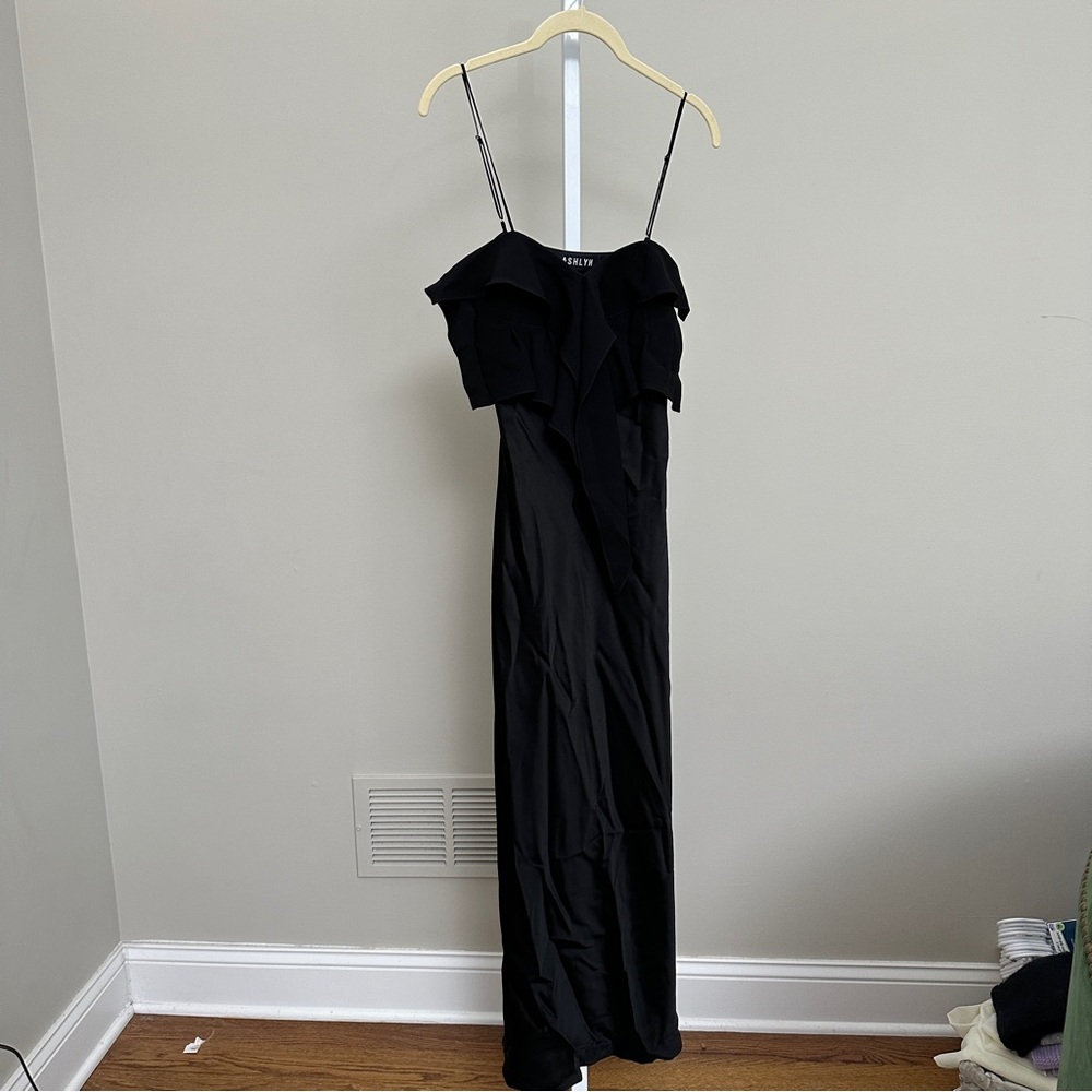 Black Ruffle Maxi Dress - Brand Unspecified